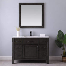 Load image into Gallery viewer, Altair Vanity Altair Maribella 48&quot; Single Bathroom Vanity Set in White or Rust Black Finish and Carrara White Marble Countertop With Mirror