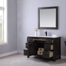 Load image into Gallery viewer, Altair Vanity Altair Maribella 48&quot; Single Bathroom Vanity Set in White or Rust Black Finish and Carrara White Marble Countertop With Mirror