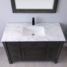 Load image into Gallery viewer, Altair Vanity Altair Maribella 48&quot; Single Bathroom Vanity Set in White or Rust Black Finish and Carrara White Marble Countertop With Mirror