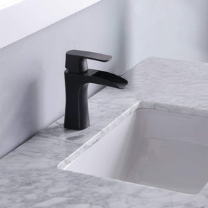 Altair Vanity Altair Maribella 48" Single Bathroom Vanity Set in White or Rust Black Finish and Carrara White Marble Countertop With Mirror