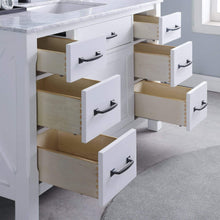 Load image into Gallery viewer, Altair Vanity Altair Maribella 48&quot; Single Bathroom Vanity Set in White or Rust Black Finish and Carrara White Marble Countertop With Mirror