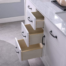 Load image into Gallery viewer, Altair Vanity Altair Maribella 60&quot; Double Bathroom Vanity Set in White or Rust Black Finish and Carrara White Marble Countertop With Mirror