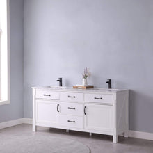 Load image into Gallery viewer, Altair Vanity Altair Maribella 72&quot; Double Bathroom Vanity Set in White or Rust Black Finish and Carrara White Marble Countertop