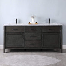 Load image into Gallery viewer, Altair Vanity Altair Maribella 72&quot; Double Bathroom Vanity Set in White or Rust Black Finish and Carrara White Marble Countertop