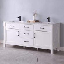 Load image into Gallery viewer, Altair Vanity Altair Maribella 72&quot; Double Bathroom Vanity Set in White or Rust Black Finish and Carrara White Marble Countertop