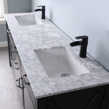 Load image into Gallery viewer, Altair Vanity Altair Maribella 72&quot; Double Bathroom Vanity Set in White or Rust Black Finish and Carrara White Marble Countertop