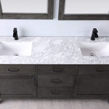 Load image into Gallery viewer, Altair Vanity Altair Maribella 72&quot; Double Bathroom Vanity Set in White or Rust Black Finish and Carrara White Marble Countertop With Mirror