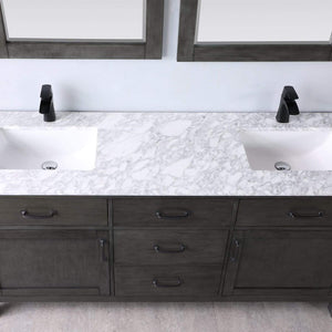 Altair Vanity Altair Maribella 72" Double Bathroom Vanity Set in White or Rust Black Finish and Carrara White Marble Countertop With Mirror