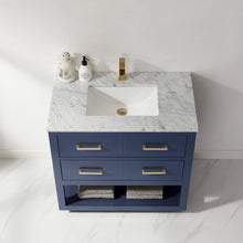 Load image into Gallery viewer, Altair Vanity Altair Remi 36&quot; Single Bathroom Vanity Set in Gray, White or Royal Blue Finish and Carrara White Marble Countertop