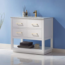 Load image into Gallery viewer, Altair Vanity Altair Remi 36&quot; Single Bathroom Vanity Set in Gray, White or Royal Blue Finish and Carrara White Marble Countertop