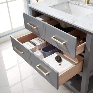 Altair Vanity Altair Remi 36" Single Bathroom Vanity Set in Gray, White or Royal Blue Finish and Carrara White Marble Countertop