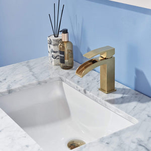 Altair Vanity Altair Remi 36" Single Bathroom Vanity Set in Gray, White or Royal Blue Finish and Carrara White Marble Countertop with Mirror.