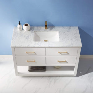 Altair Vanity Altair Remi 48" Single Bathroom Vanity Set in Gray, White or Royal Blue Finish and Carrara White Marble Countertop