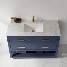 Load image into Gallery viewer, Altair Vanity Altair Remi 48&quot; Single Bathroom Vanity Set in Gray, White or Royal Blue Finish and Carrara White Marble Countertop