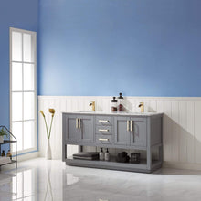 Load image into Gallery viewer, Altair Vanity Altair Remi 60&quot; Double Bathroom Vanity Set in Gray, White or Royal Blue Finish and Carrara White Marble Countertop