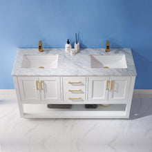 Load image into Gallery viewer, Altair Vanity Altair Remi 60&quot; Double Bathroom Vanity Set in Gray, White or Royal Blue Finish and Carrara White Marble Countertop