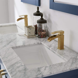 Altair Vanity Altair Remi 60" Double Bathroom Vanity Set in Gray, White or Royal Blue Finish and Carrara White Marble Countertop