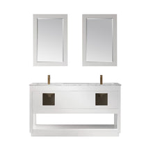 Load image into Gallery viewer, Altair Vanity Altair Remi 60&quot; Double Bathroom Vanity Set in Gray, White or Royal Blue Finish and Carrara White Marble Countertop with Mirror
