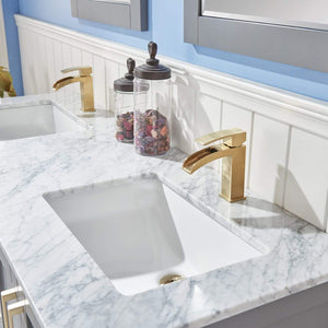 Altair Vanity Altair Remi 60" Double Bathroom Vanity Set in Gray, White or Royal Blue Finish and Carrara White Marble Countertop with Mirror