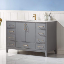 Load image into Gallery viewer, Altair Vanity Altair Sutton 48&quot; Single Bathroom Vanity Set in White, Gray or Royal Green Finish and Carrara White Marble Countertop