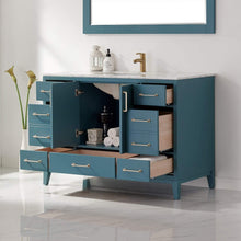 Load image into Gallery viewer, Altair Vanity Altair Sutton 48&quot; Single Bathroom Vanity Set in White, Gray or Royal Green Finish and Carrara White Marble Countertop with Mirror