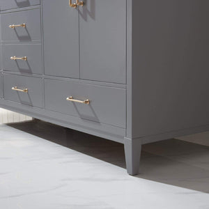 Altair Vanity Altair Sutton 72" Double Bathroom Vanity Set in White, Gray or Royal Green Finish and Carrara White Marble Countertop