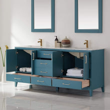 Load image into Gallery viewer, Altair Vanity Altair Sutton 72&quot; Double Bathroom Vanity Set in White, Gray or Royal Green Finish and Carrara White Marble Countertop with Mirror