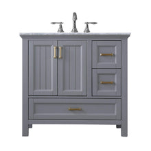 Load image into Gallery viewer, Altair Vanity Gray Finish Altair Isla 36&quot; Single Bathroom Vanity Set in Classic Blue, Gray or White Finish and Carrara White Marble Countertop