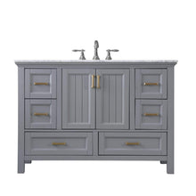 Load image into Gallery viewer, Altair Vanity Gray Finish Altair Isla 48&quot; Single Bathroom Vanity Set in Classic Blue, Gray or White Finish and Carrara White Marble Countertop