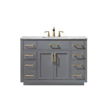 Load image into Gallery viewer, Altair Vanity Gray Finish Altair Ivy 48&quot; Single Bathroom Vanity Set in Gray, White or Royal Blue Finish and Carrara White Marble Countertop