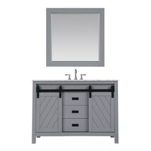 Load image into Gallery viewer, Altair Vanity Gray Finish Altair Kinsley 48&quot; Single Bathroom Vanity Set in Gray or White Finish and Carrara White Marble Countertop with Mirror