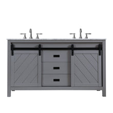 Load image into Gallery viewer, Altair Vanity Gray Finish Altair Kinsley 60&quot; Double Bathroom Vanity Set in Gray or White Finish and Carrara White Marble Countertop