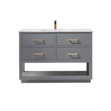 Load image into Gallery viewer, Altair Vanity Gray Finish Altair Remi 48&quot; Single Bathroom Vanity Set in Gray, White or Royal Blue Finish and Carrara White Marble Countertop