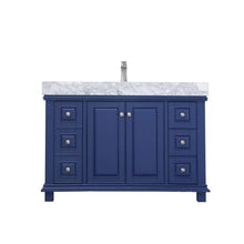 Load image into Gallery viewer, Altair Vanity Jewelry Blue Finish Altair Jardin 48&quot; Single Bathroom Vanity Set in Jewelry Blue or White Finish and Carrara White Marble Countertop