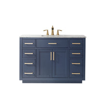 Load image into Gallery viewer, Altair Vanity Royal Blue Finish Altair Ivy 48&quot; Single Bathroom Vanity Set in Gray, White or Royal Blue Finish and Carrara White Marble Countertop