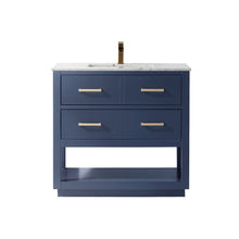 Load image into Gallery viewer, Altair Vanity Royal Blue Finish Altair Remi 36&quot; Single Bathroom Vanity Set in Gray, White or Royal Blue Finish and Carrara White Marble Countertop