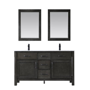 Altair Vanity Rust Black Finish $2,029.00 Altair Maribella 60" Double Bathroom Vanity Set in White or Rust Black Finish and Carrara White Marble Countertop With Mirror