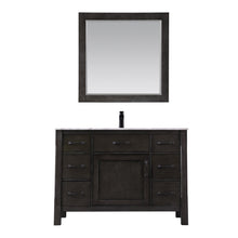 Load image into Gallery viewer, Altair Vanity Rust Black Finish Altair Maribella 48&quot; Single Bathroom Vanity Set in White or Rust Black Finish and Carrara White Marble Countertop With Mirror