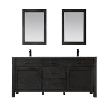 Load image into Gallery viewer, Altair Vanity Rust Black Finish Altair Maribella 72&quot; Double Bathroom Vanity Set in White or Rust Black Finish and Carrara White Marble Countertop With Mirror