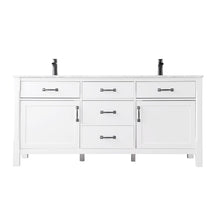 Load image into Gallery viewer, Altair Vanity White Finish $1,799.00 Altair Maribella 72&quot; Double Bathroom Vanity Set in White or Rust Black Finish and Carrara White Marble Countertop