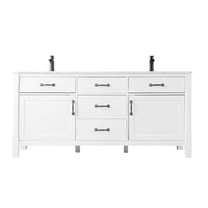 Altair Vanity White Finish $1,799.00 Altair Maribella 72" Double Bathroom Vanity Set in White or Rust Black Finish and Carrara White Marble Countertop