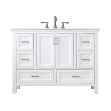 Load image into Gallery viewer, Altair Vanity White Finish Altair Isla 48&quot; Single Bathroom Vanity Set in Classic Blue, Gray or White Finish and Carrara White Marble Countertop