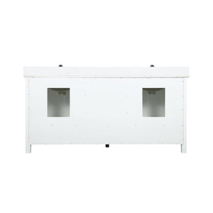 Altair Vanity White Finish Altair Isla 72" Double Bathroom Vanity Set in White and Carrara White Marble Countertop