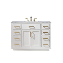 Load image into Gallery viewer, Altair Vanity White Finish Altair Ivy 48&quot; Single Bathroom Vanity Set in Gray, White or Royal Blue Finish and Carrara White Marble Countertop