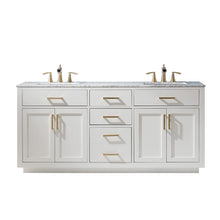 Load image into Gallery viewer, Altair Vanity White Finish Altair Ivy 72&quot; Double Bathroom Vanity Set in Gray, White or Royal Blue Finish and Carrara White Marble Countertop