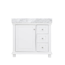 Load image into Gallery viewer, Altair Vanity White Finish Altair Jardin 36&quot; Single Bathroom Vanity Set in Jewelry Blue or White Finish and Carrara White Marble Countertop