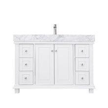 Load image into Gallery viewer, Altair Vanity White Finish Altair Jardin 48&quot; Single Bathroom Vanity Set in Jewelry Blue or White Finish and Carrara White Marble Countertop