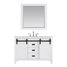 Load image into Gallery viewer, Altair Vanity White Finish Altair Kinsley 48&quot; Single Bathroom Vanity Set in Gray or White Finish and Carrara White Marble Countertop with Mirror