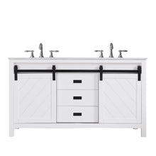 Load image into Gallery viewer, Altair Vanity White Finish Altair Kinsley 60&quot; Double Bathroom Vanity Set in Gray or White Finish and Carrara White Marble Countertop