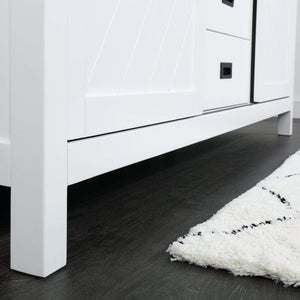 Altair Vanity White Finish Altair Kinsley 72" Double Bathroom Vanity Set in White and Carrara White Marble Countertop with Mirror